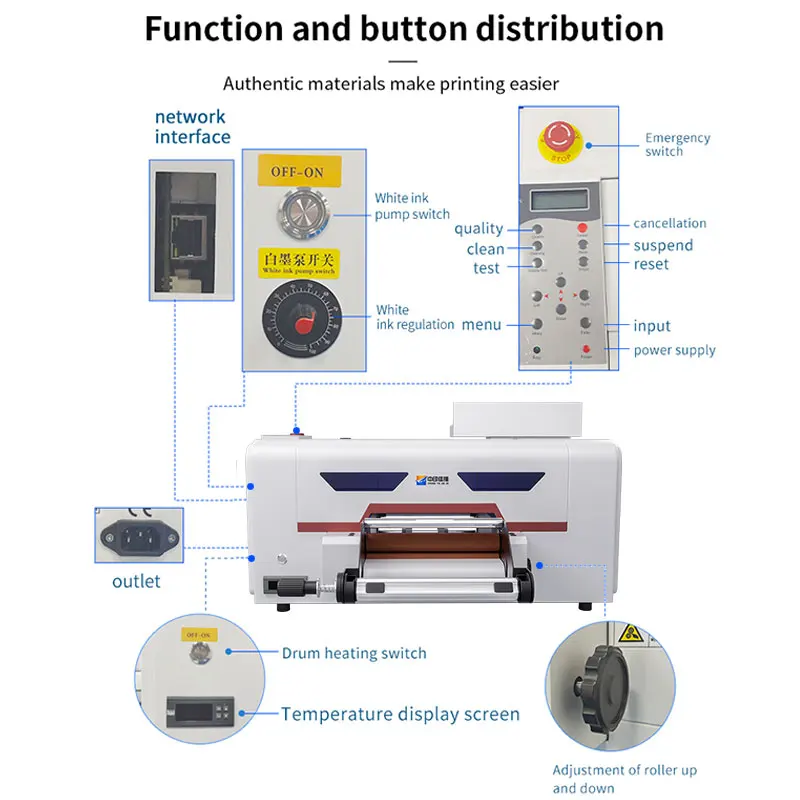 Fcolor 42cm inkjet Dtf AB Film UV Printer Roll To Roll UV DTF Sticker Printer 2 In 1 With Laminator A2 A3 A4 Printing Machine