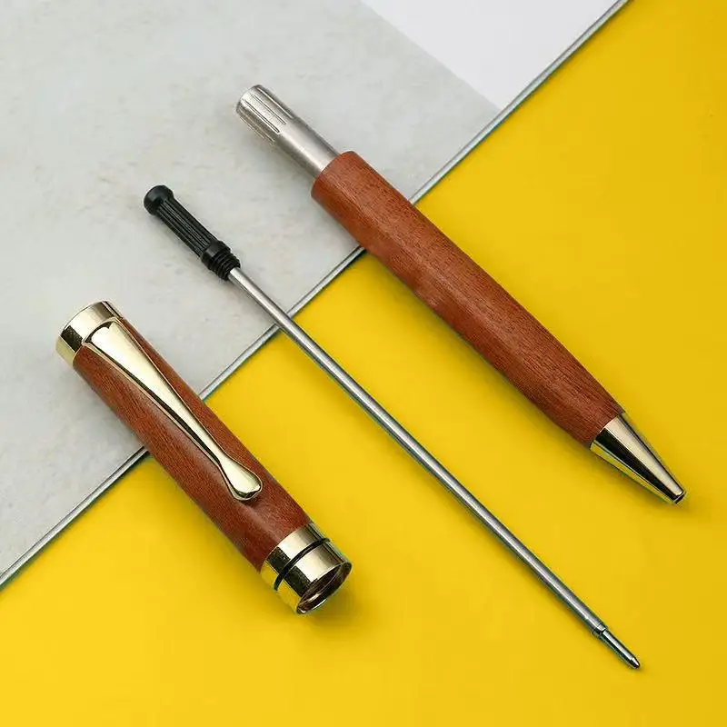 New Premium Metal Ballpoint Pen With Wood For Smooth Writing Experience And High-End Design-Black Ink-Office-With Case