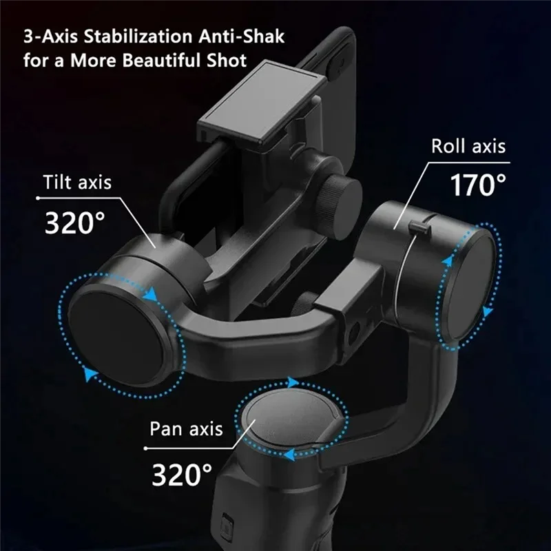 ELEC-Universal F8 핸드헬드 3축 짐벌 폰 홀더 흔들림 방지 비디오 녹화 안정기 핸드폰 스마트폰