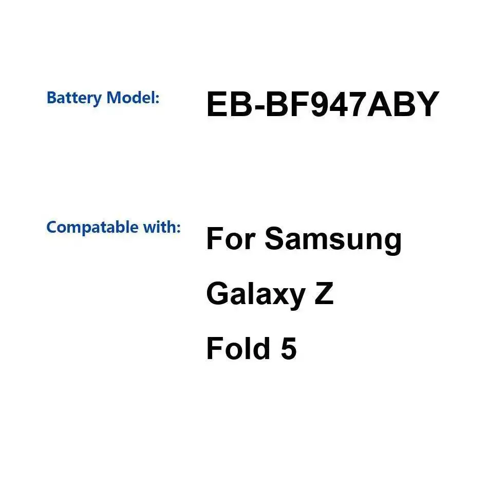 

Долговечный аккумулятор для мобильного телефона EB-BF947ABY 2380 мАч для Samsung Galaxy Z Fold 5