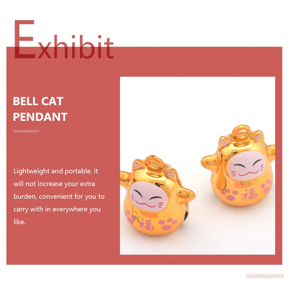 

9Pcs Copper Bell Luck Cat Hanging Decor DIY Keychain Bag Charm Pendant Lucky Cat Bell Jewelry Jewelry Pendant Luck Charms