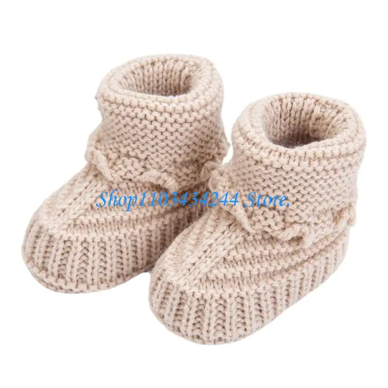  Hand Knit Baby Booties for Infants First Walkers with Not Slip Bottom Kids Foot Protections Easy Carry for Safe Walking