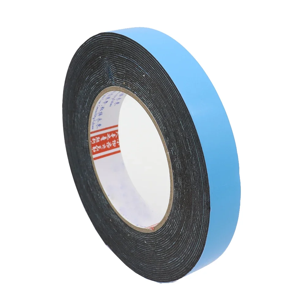 PE automotive foam double side high adhesion 1 mm strong  grooves  mounting tape Green or Blue Black Foam 10Meter Length