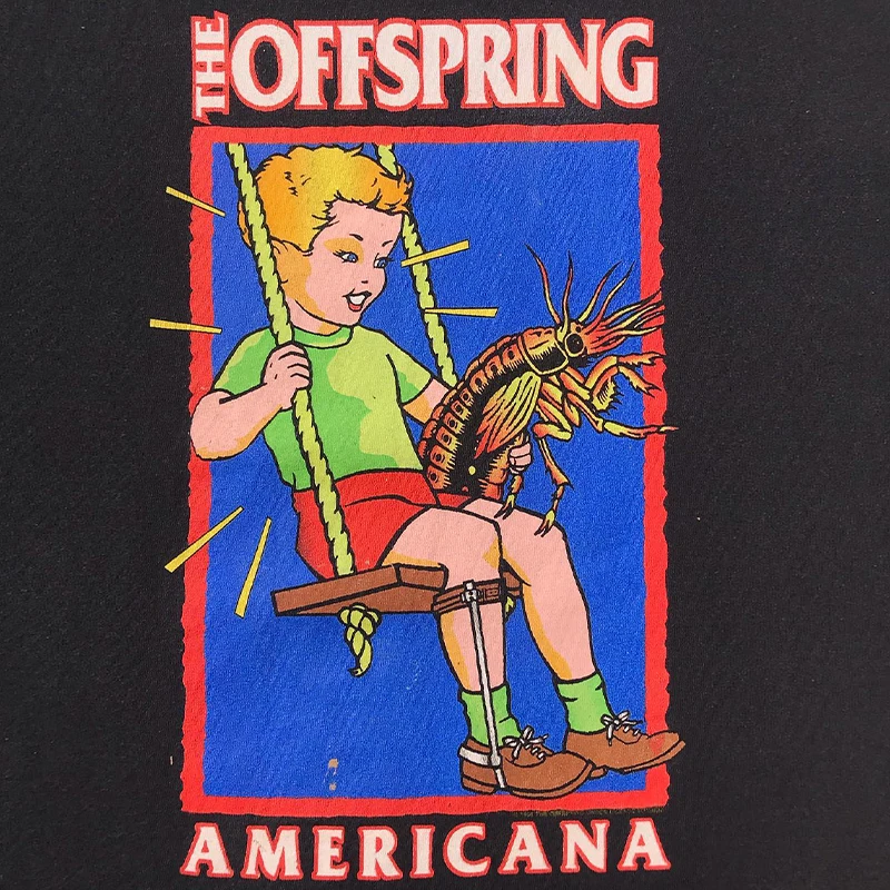 Offspring Band  Punk Style Retro Short Sleeve Unisex Lazy T-Shirt Cotton round Neck Print Casual Summer Top for Teens