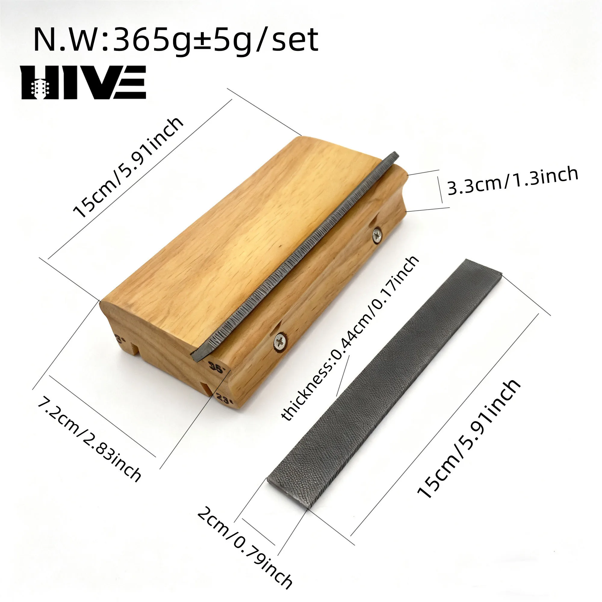 3-in-1 Solid Wood Guitar File 3°/23°/35° Bevel File Trimming Leveling Chamfering Guitar Tool Accessories