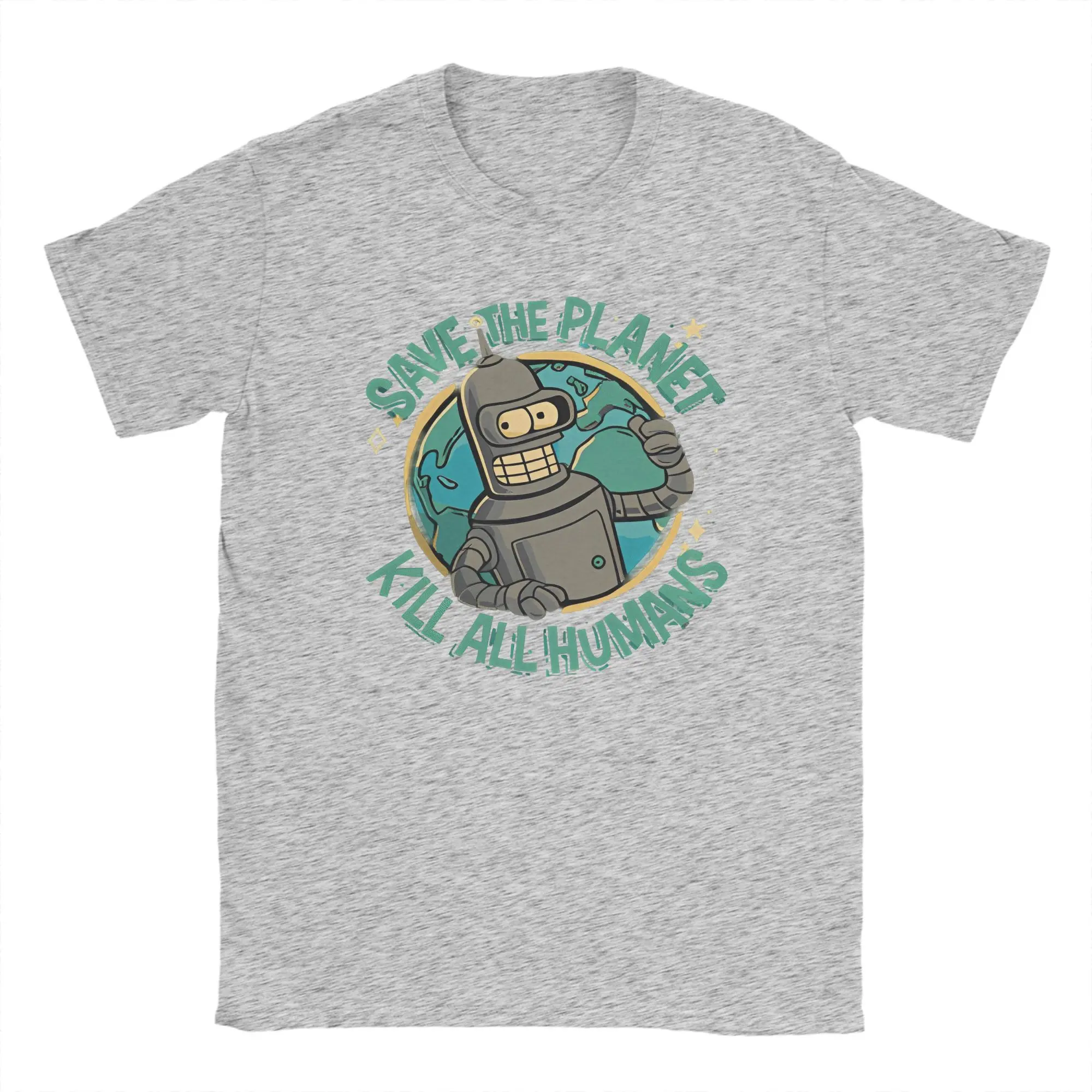 حفظ الكوكب قتل جميع البشر Futurama Merch الرجال والنساء تي شيرت 2025 الصيف تي شيرتات قطن الجرافيك المطبوعة تي شيرت