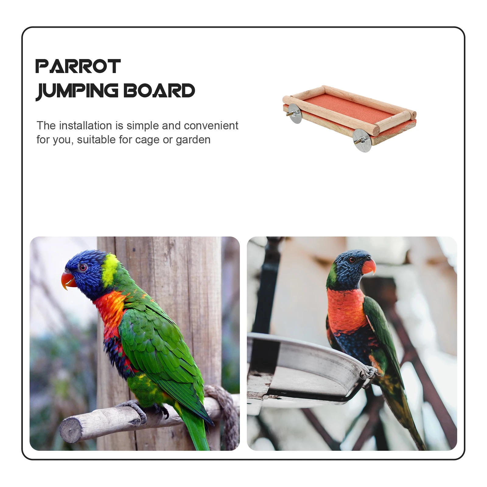 

Premium Wooden Jumping Board For Birds Squirrel Grinding Bird Perch Stand Durable Frosted Cleaning Play Rest Spot