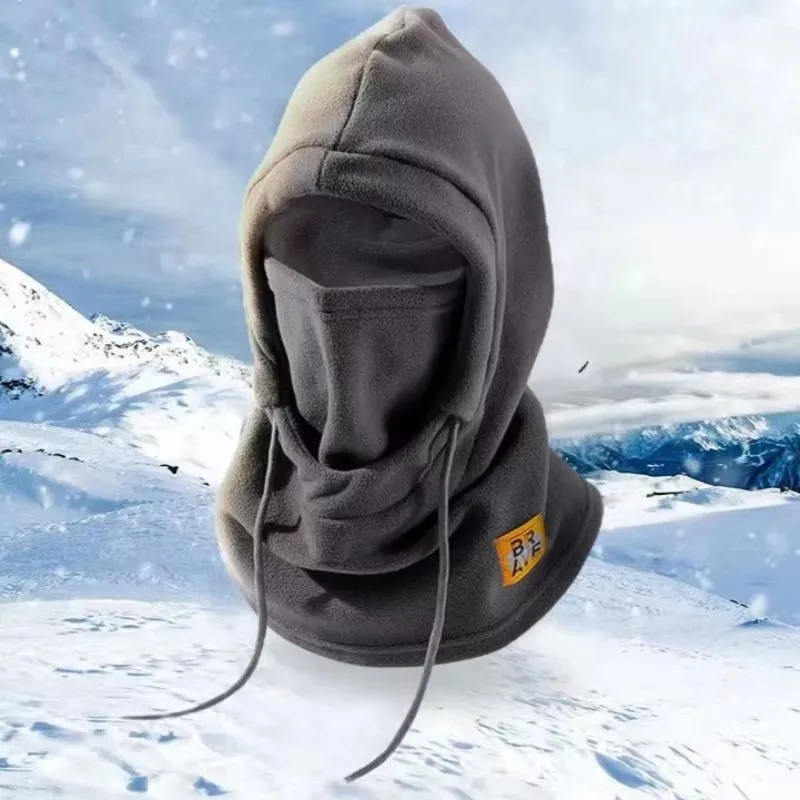 Plush Fleece Winter Warm Balaclava Cap Women Men Windproof Face Mask Neck Warmer Hooded Hat Unisex outdoor Cycling Ski Beanies