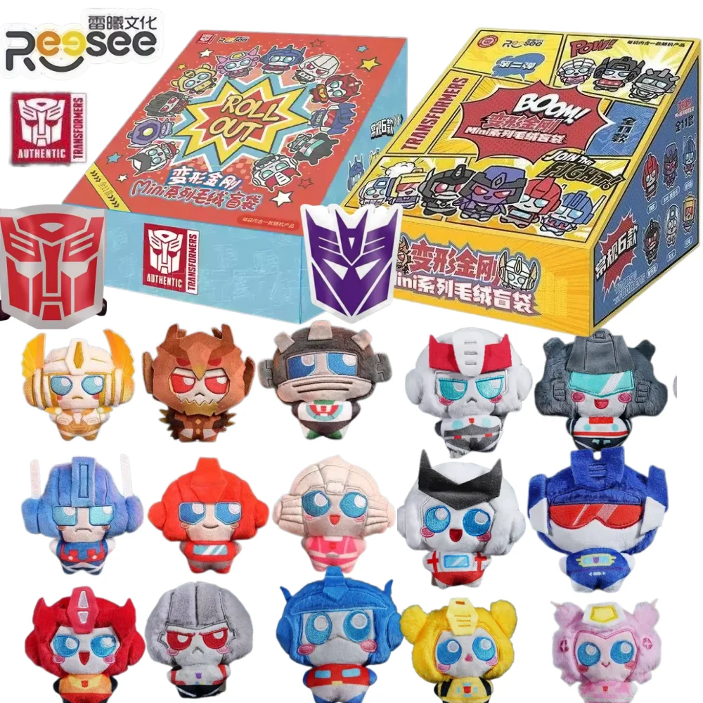 REESEE TOYS Original Transformers Mini Series Plush Blind Box Optimus Prime Megatron Christmas Xmas Gift Collectible Soft Stuffe