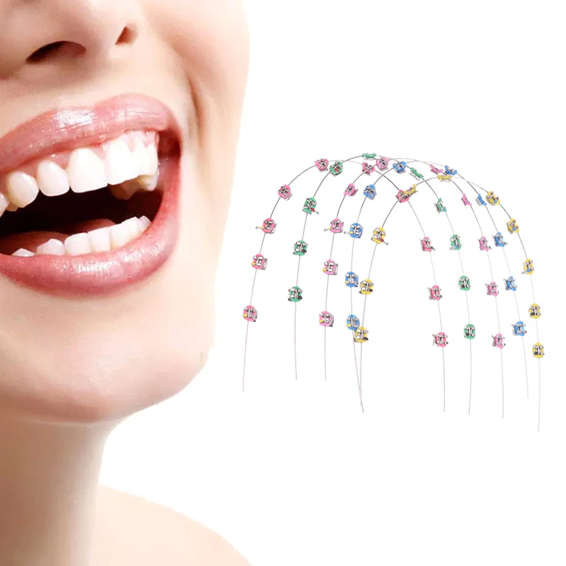 Trendy Split Fake Tooth Braces Colorful Mini Hook Brackets Daily Party Personality Dental Decoration Supplies