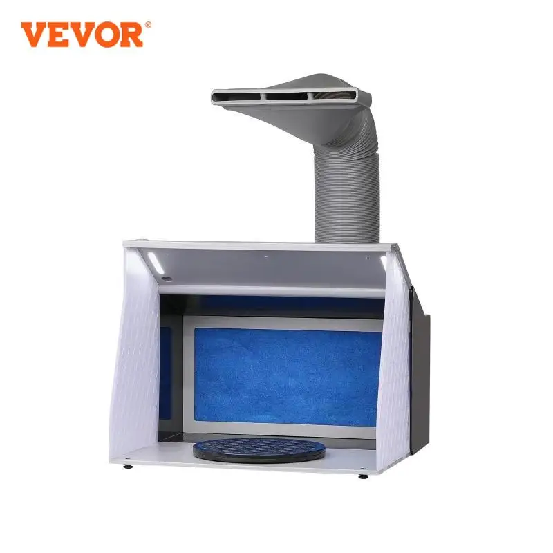 VEVOR Airbrush Spray Booth Portable Hobby Airbrush Paint Spray Booth Kit with 4 LED Light Powerful Dual Exhaust Fans