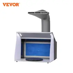 VEVOR Cabina de Pintura con Aerógrafo 405x330x355 mm Cabina de Pintura Portátil 5,2 m³/min Cabina de Succión de Doble Ventilador con Iluminación LED Placa Giratoria para Modelado de Bricolaje