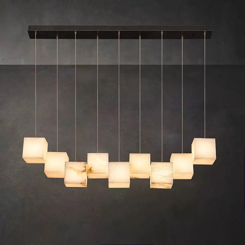 

Alabaster box chandelier, suitable for living room and home decoration chandeliers