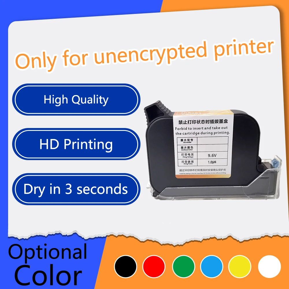 Baiyi Solvent Ink Cartridge Half inch 12.7mm Jet Ink for Handheld Printer Batch Coder Thermal Inkjet Machine