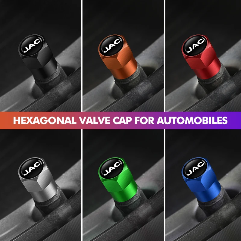 4 Peças de Tampas de Proteção de Válvula de Roda de Alumínio para Carro, Capas Protetoras de Pneu contra Poeira para JAC Vapour Refine J3 J2 S5 A5 J5 J6 J4 Vapour S2 T8