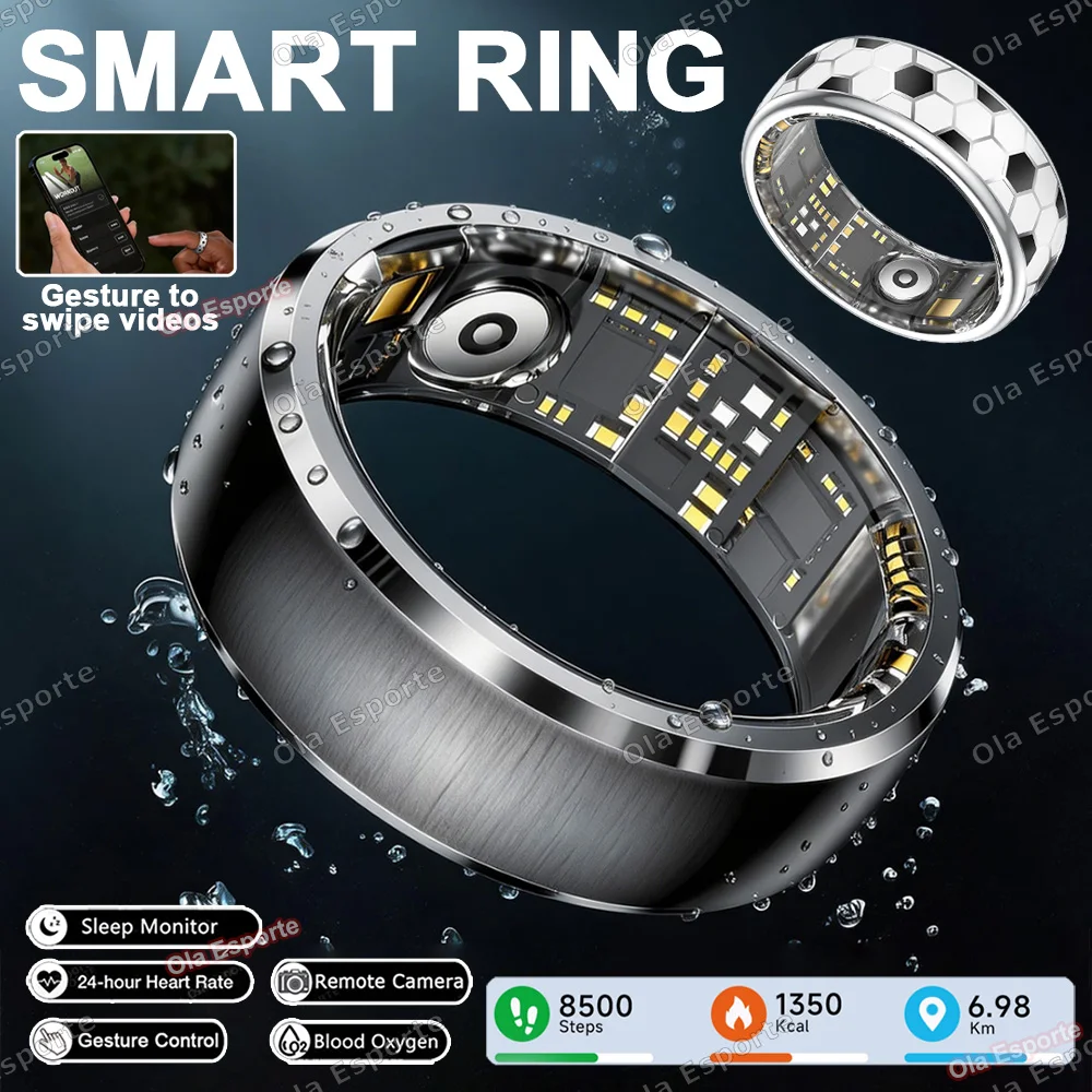 

New Call/information reminder Smart Ring Heart Rate Health Monitor Waterproof Smartring Football Appearance Sports Fitness Rings