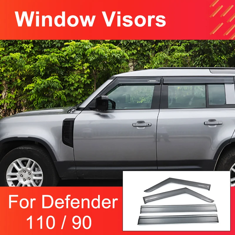 

Car Side Window Visor for Land Rover Defender 90 110 Window Deflector Sun-shadow Raindrop Shield Kit Sun Window Visor