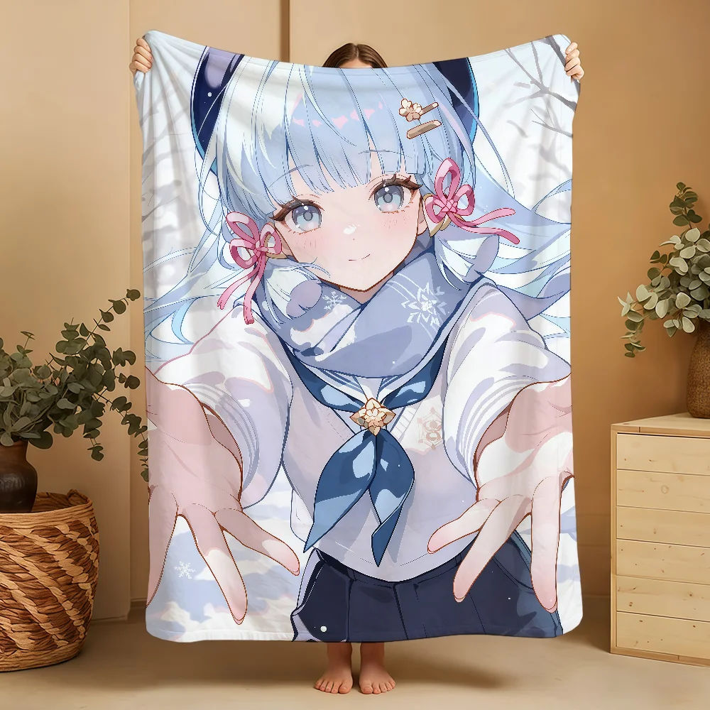 A Promise Made White Genshin Impact Blanket Printed Flannel Soft Warm Cozy Season Nap Bed Sofa Travel Camping Gift Adults Kids