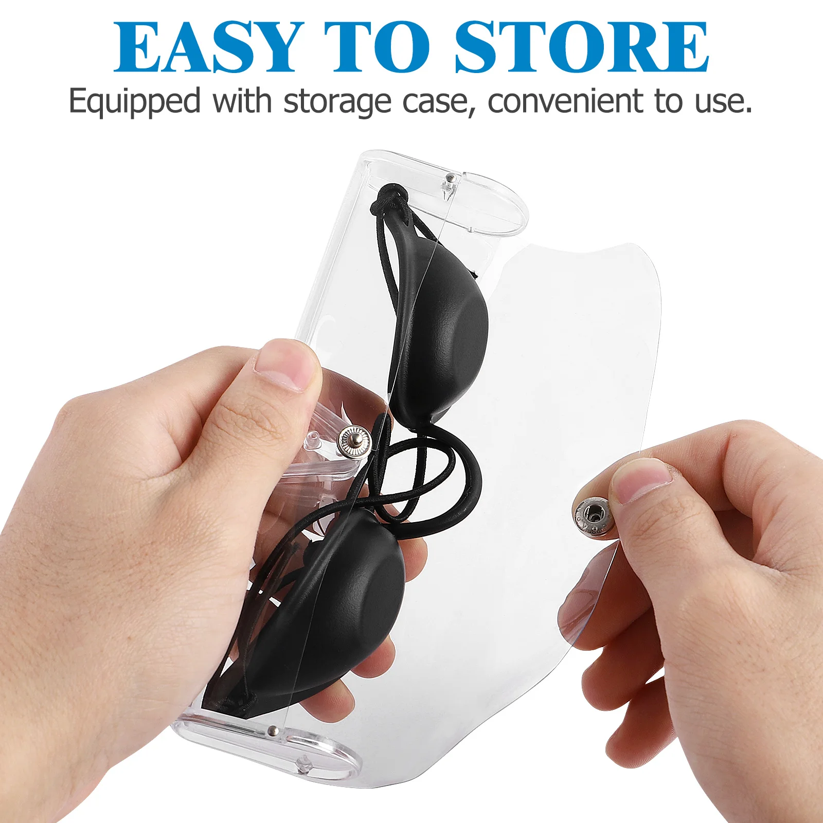 

2Set Ipl Eyepatch Safety Goggles Red Blue Light Protective Glasses for Ipl Procedures Teeth Whitening Storage Case