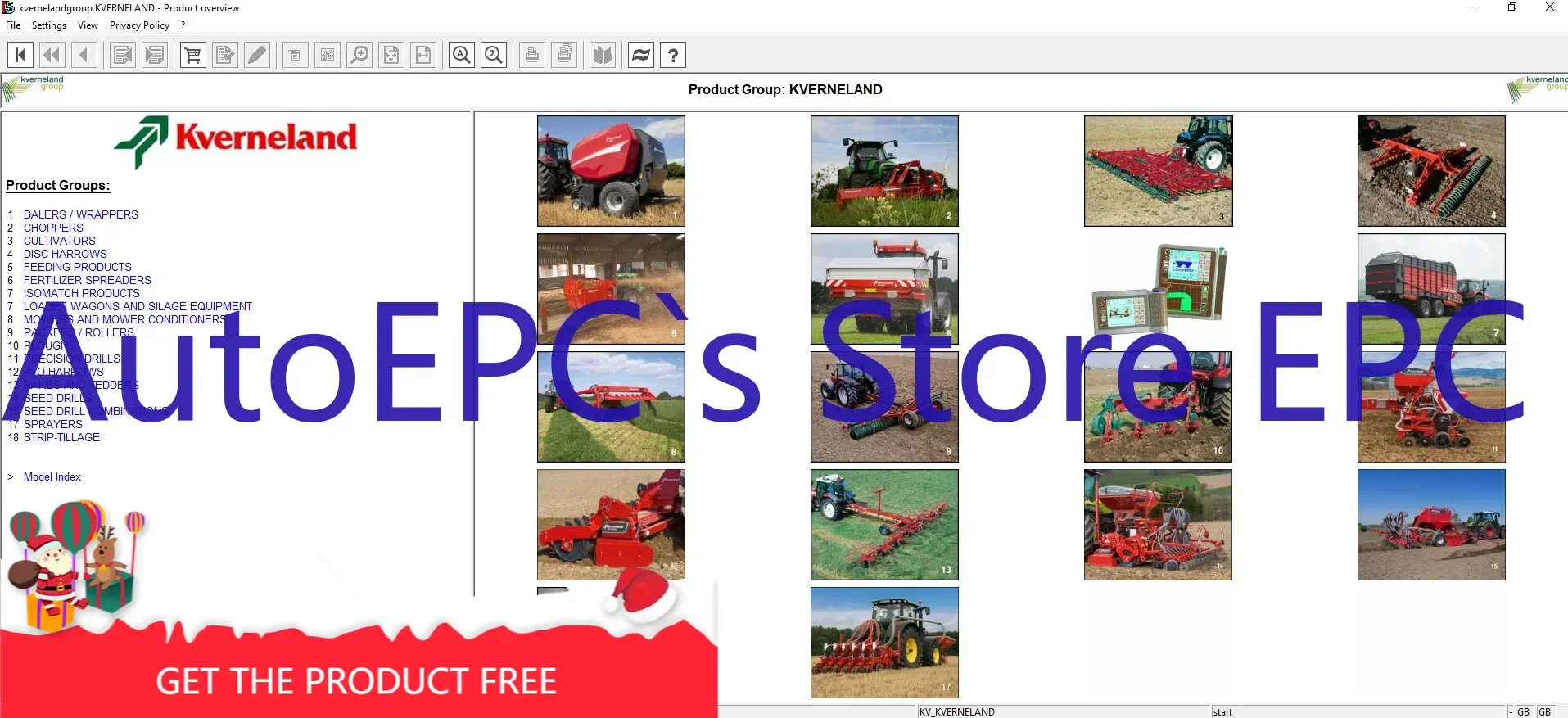 

AutoEPC Kverneland Сельскохозяйственное оборудование Электронные детали Каталог DVD