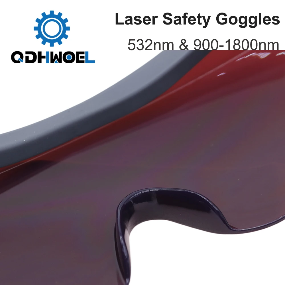 OD8+ Laser Safety Goggles 532nm & 900-1800nm CE Protective Eyewear for Fiber Laser Marking Cutting Machine