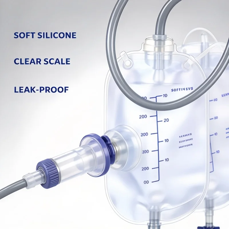 Male Wearable Urinal Bag, Silicone External Catheter Collector for Postoperative & Elderly Standing
