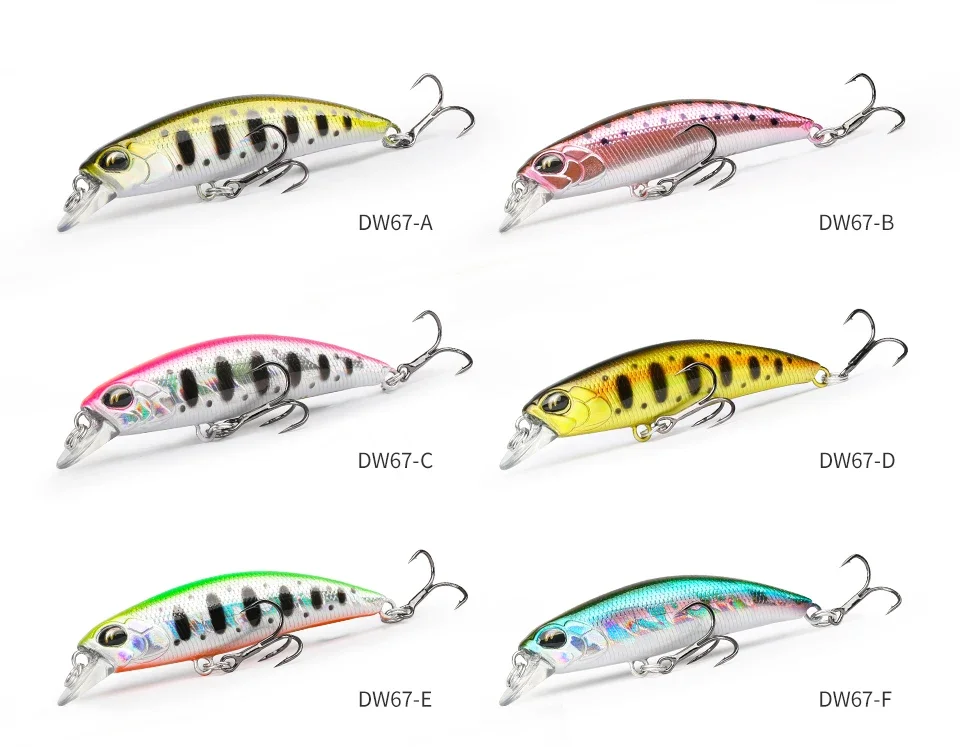 TSURINOYA 12 Stück 60S Sinkender Minnow-Angelköder DW67 60mm 6,1g Künstlicher Harter Köder für Hecht, Barsch, Forelle, Jerkbait, Flusswobbler – Detail 2