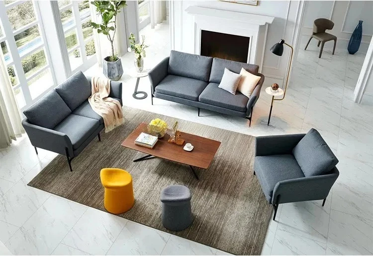 Luxury Complete Living Room Home Furniture Couches Corner Velvet Fabric Sectional Couch and Sofas Living Room Sofa Set for Home