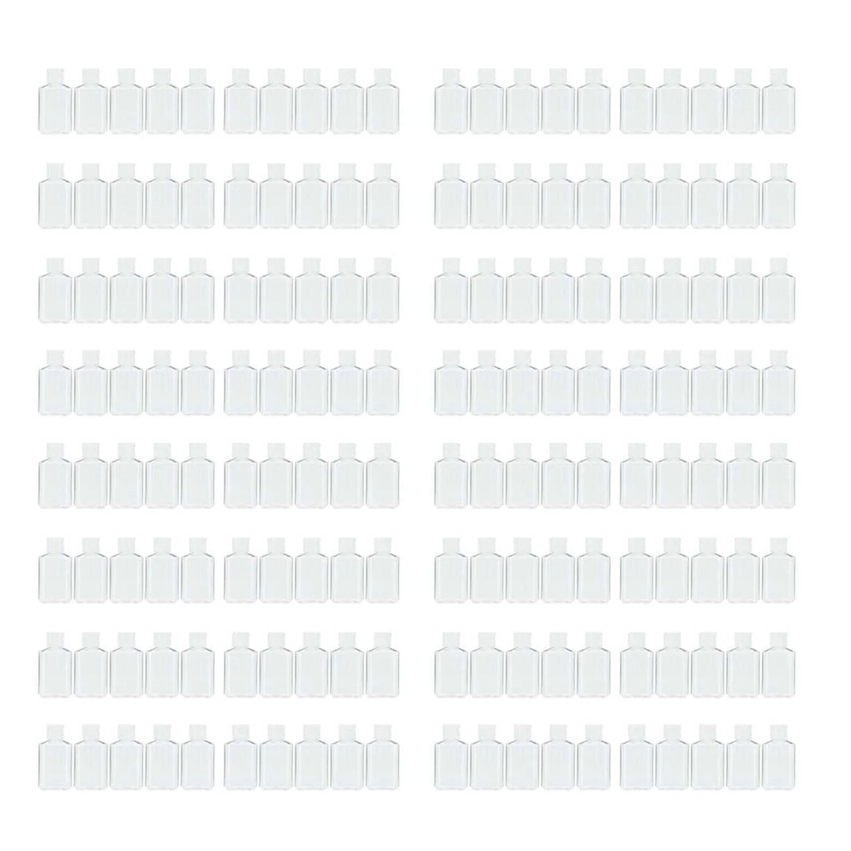 B92A 160 PCS 2 Oz 60 Ml Clear Refillable Flip Top PET Plastic Travel Bottle Container