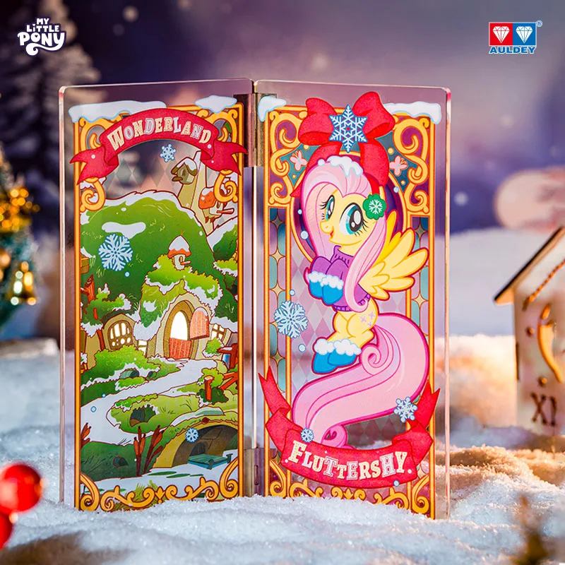 AULDEY Original My Little Pony Fairy Tale Dream Cottage Acrylic Screen Blind Box Anime Peripheral Products Children's Toys