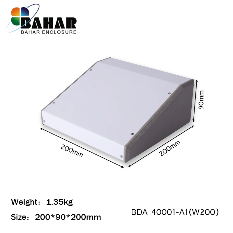 1 PCS Bahar Enclosure Iron Case Wire Junction Box Instrument Shell Sloping Cover Desk Top Enclosure SIZE 200X90X200MM BDA 40001