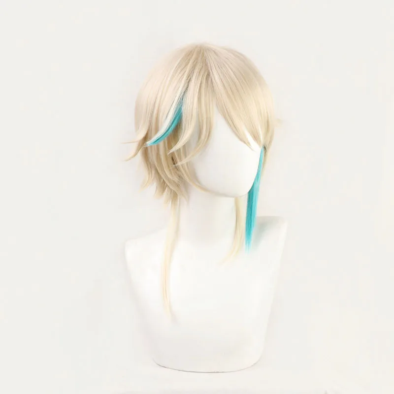 Virtual YouTube Vtuber Azacosp Cos Cosplay Wig Halloween Carnival Party Props Synthetic Hair Heat Resistant Fiber + Wig Cap
