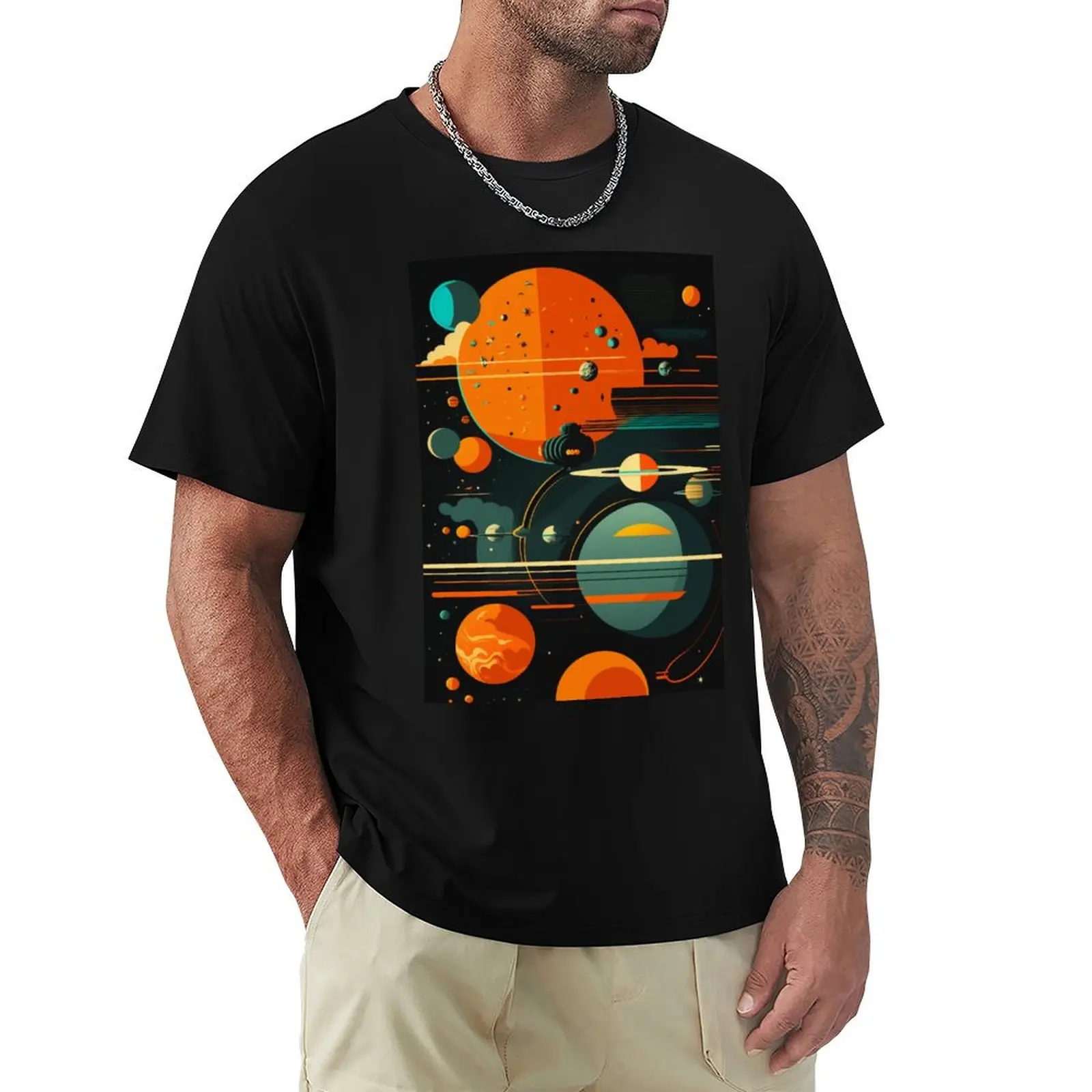 

Retro science fiction Planet System 1960s T-Shirt blue lock funny meme t-shirts tshirts personalised t shirt men