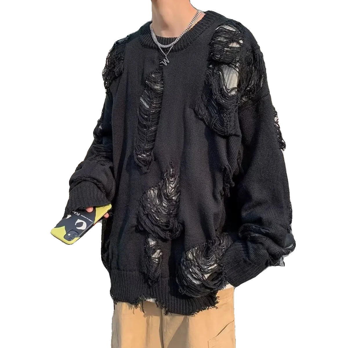 

Hong Kong Sle Men's plus Size Sweater Winter Casual Knitted Long Sve Baseball Collar Diamond Pattern Street Faion