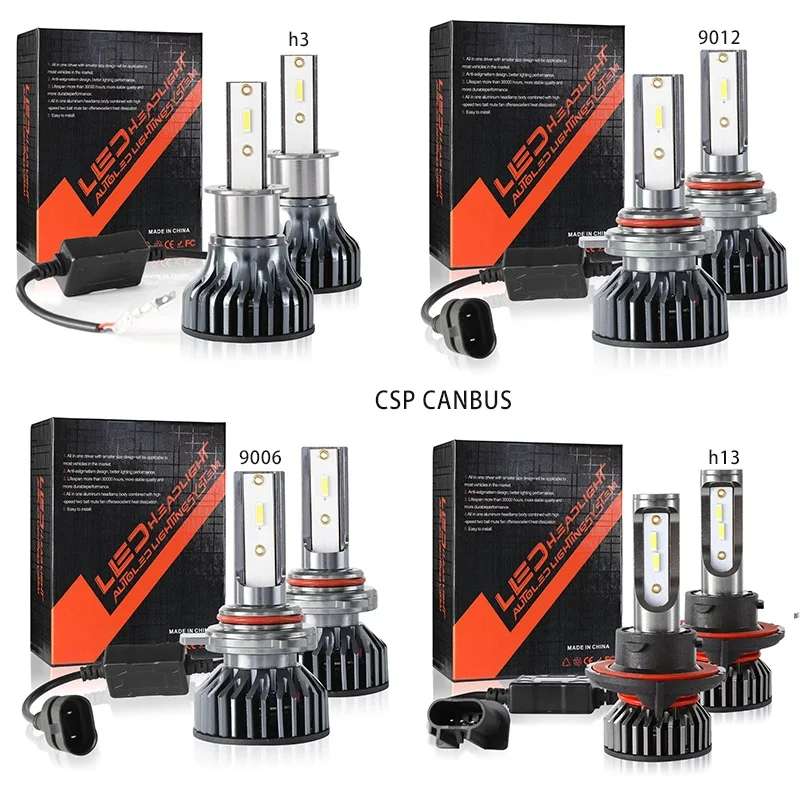 Heyword-faros delanteros LED para coche, lámpara con chip CSP 160 k/1860 k/3000k/4300k, 26000lm, 6000 W, 8000, h4, h7, h1, 9005, H7, h11