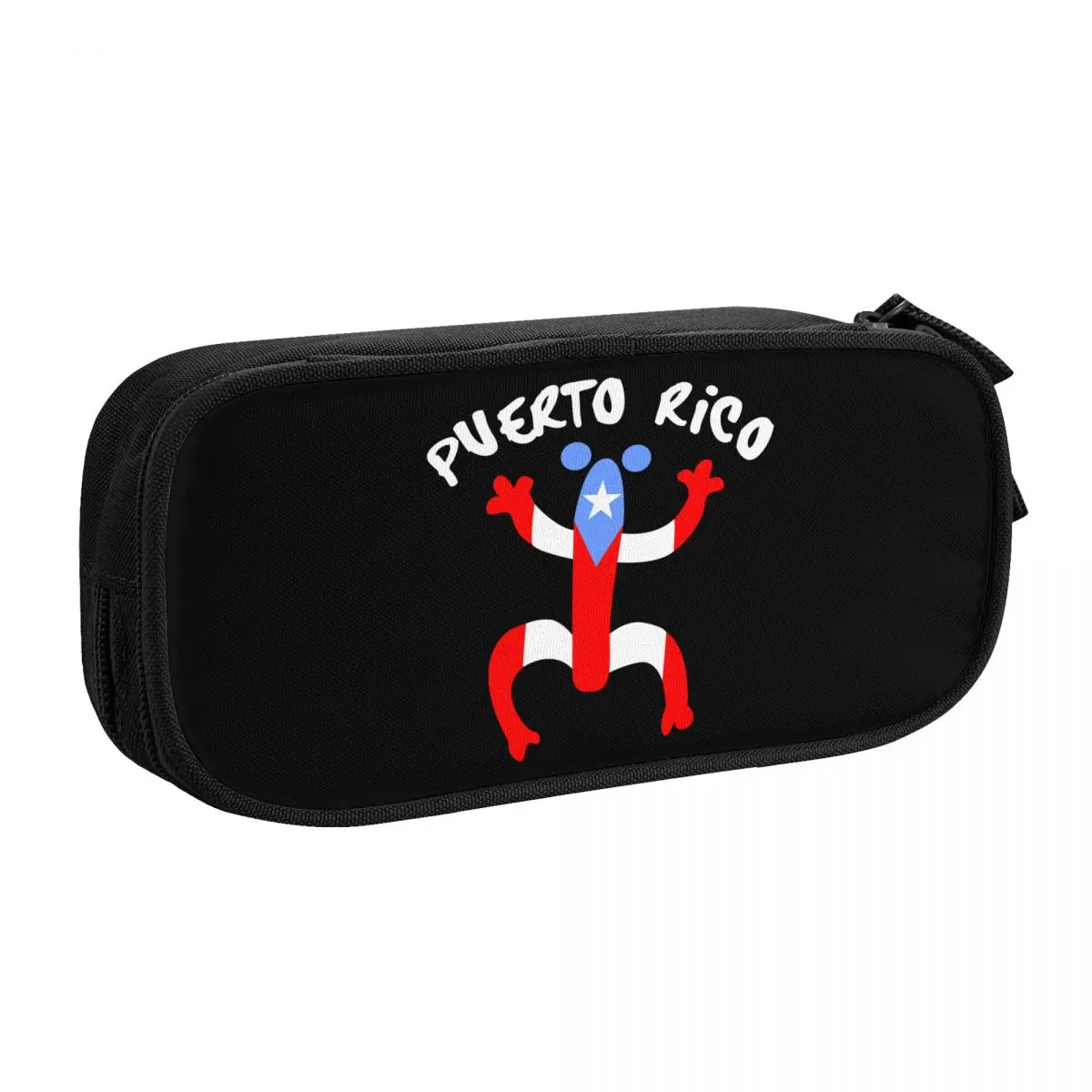 Custom Cute Puerto Rico Taino Coqui Boricua Flag Pencil Case for Boys Gilrs Large Capacity Pencil Box School Accessories