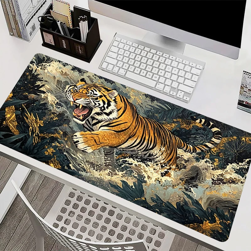 Mouse Pad Large Extended Mouse Pad Dark Flame Tiger Printed Table Mat Cool Carpet PC Computer Keyboard Desk Mat Gaming Mousepad