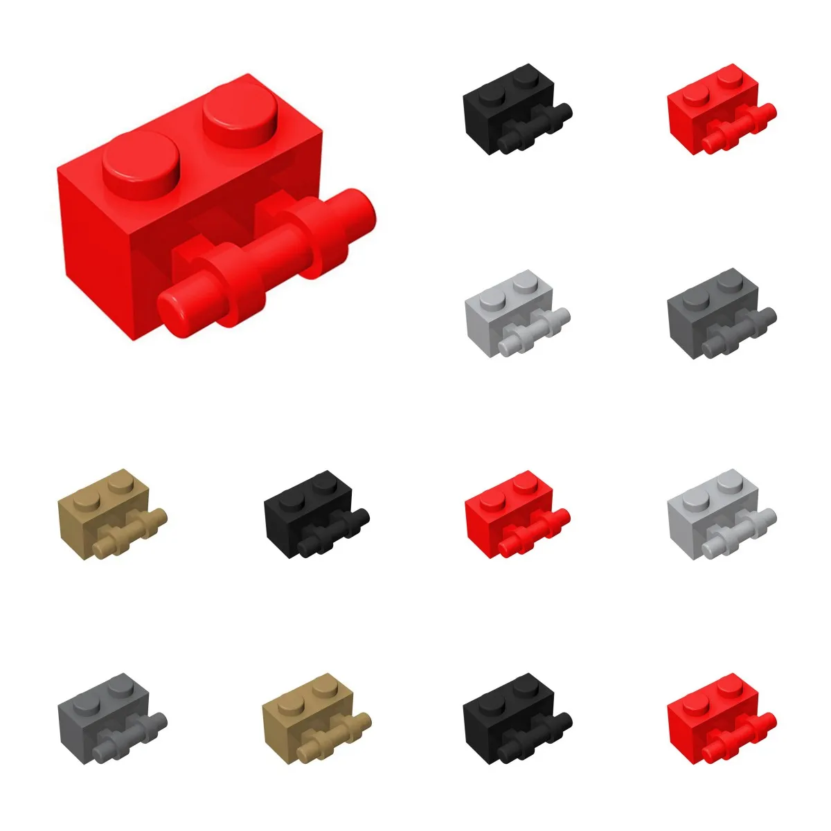 

50 шт. детали MOC 30236, модифицированный кирпич 1x2 с ручкой, совместимые кирпичи, сделай сам, строительные блоки, частицы, игрушка в подарок