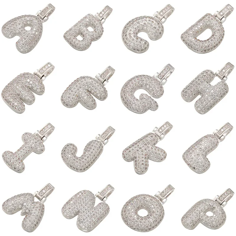 ZHUKOU 20x29mm delicate 26 silver color letter pendant for women handm...