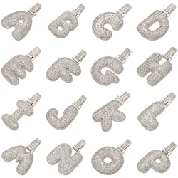 ZHUKOU 20x29mm delicate 26 silver color letter pendant for women handmade DIY necklace earrings jewelry accessories mode: VD614