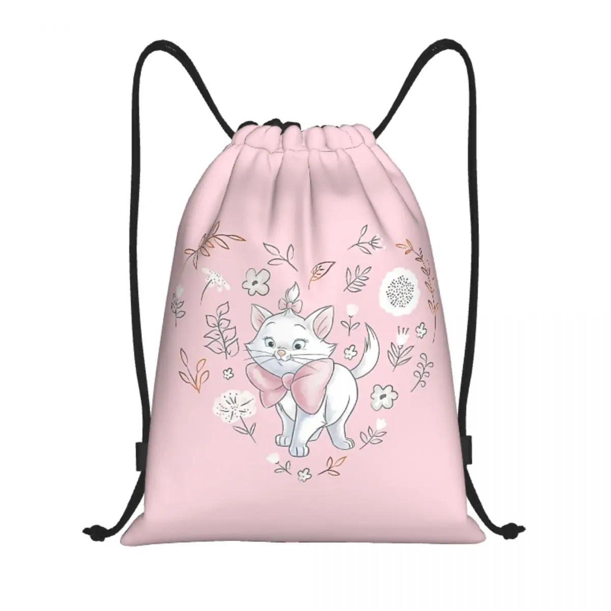 Custom Marie Cat Heart Drawstring Bag for Training Yoga Backpacks Men Women Sports Gym Sackpack