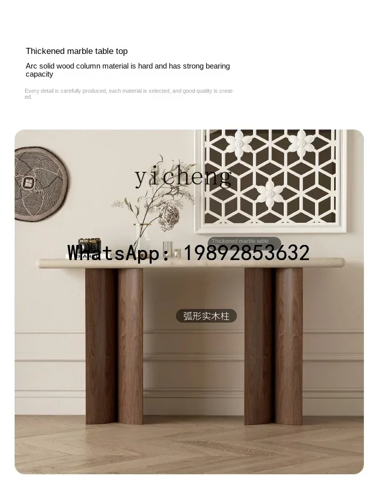 

B1home entrance cabinet against the wall creative partition plan light luxury travertine marble entrance