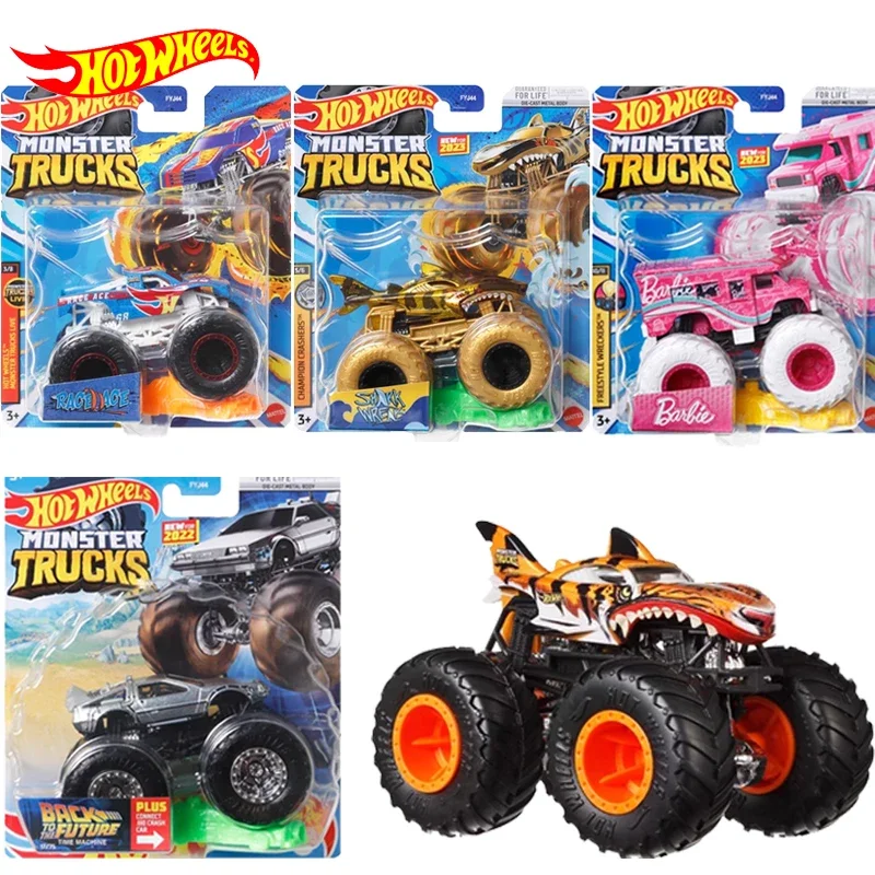 Genuine Hot Wheels Car Monster Truck Diecast Carro 1/64 Big Foot Rhinomite Back To The Future Kids Toys for Boys Children Gift