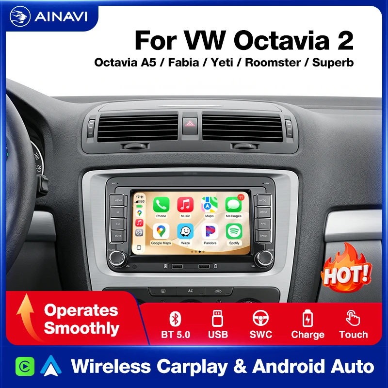Brezžični CarPlay avtoradio 7" za Volkswagen