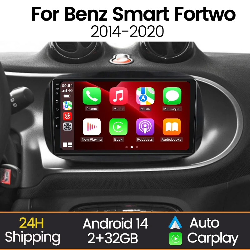 

MEKEDE Android Auto Wireless Carplay Автомобильный радиоэкран для Mercedes Smart 453 Fortwo 2014-2020, автомобильный мультимедийный видеоплеер BT RDS