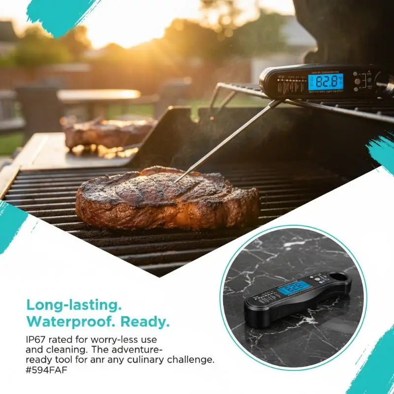 Digital Kitchen Food Body Temperature With 2 Probes For BBQ Cooking Fast And Precise Meat Body Temperature Tools Backlight