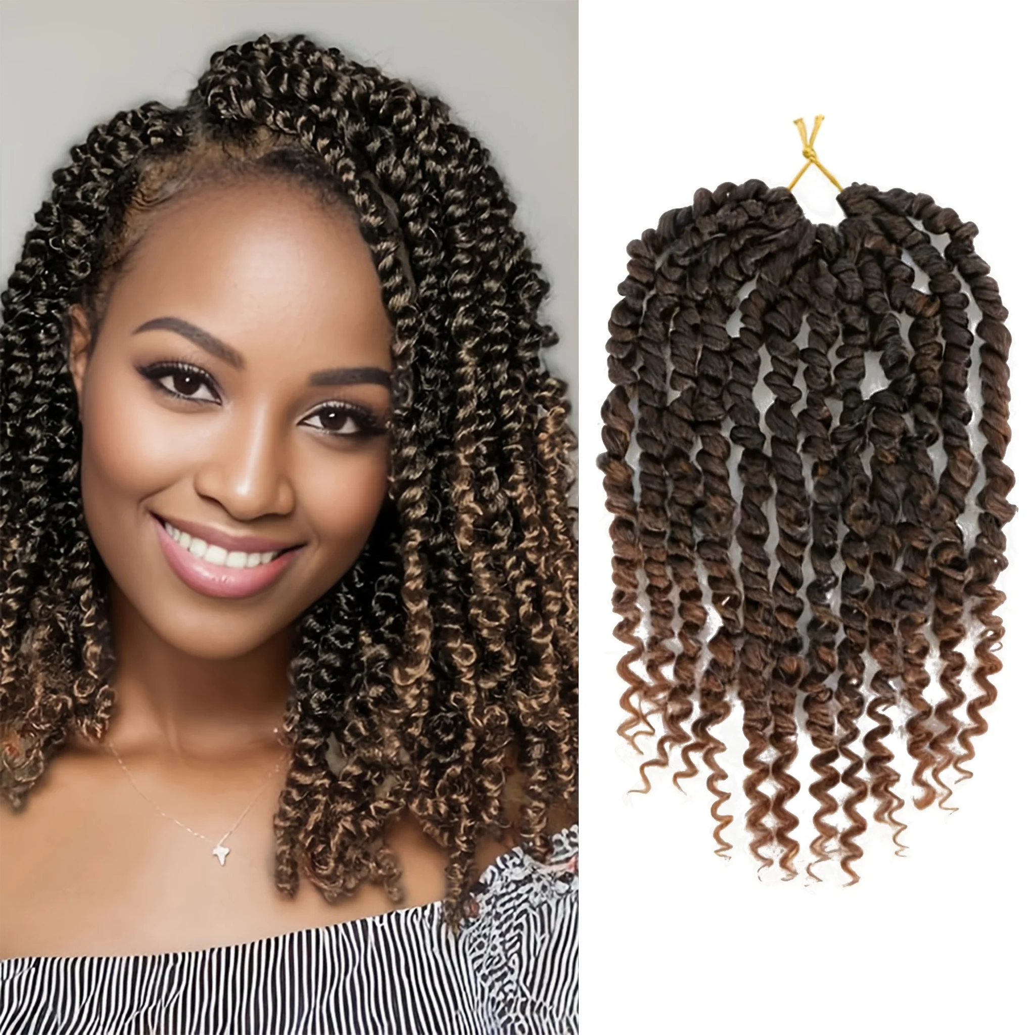 

Волосы для плетения Passion Twist, 1 упаковка, для женщин, предварительно загнутые, с кудрявыми концами