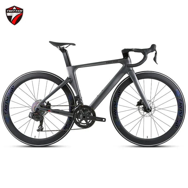 TWITTER bike R12pro EDS-26S Wireless Electronic Shifting Hydraulic Disc Brakes Carbon Fiber Road Bike bicicletas bycicle 700*25c