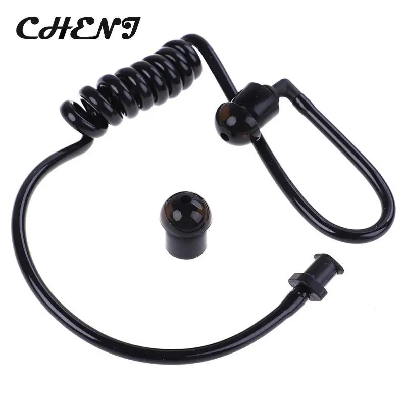 Black Replacement Coil Acoustic Air Tube Earplug For Radio Earpiece Headset