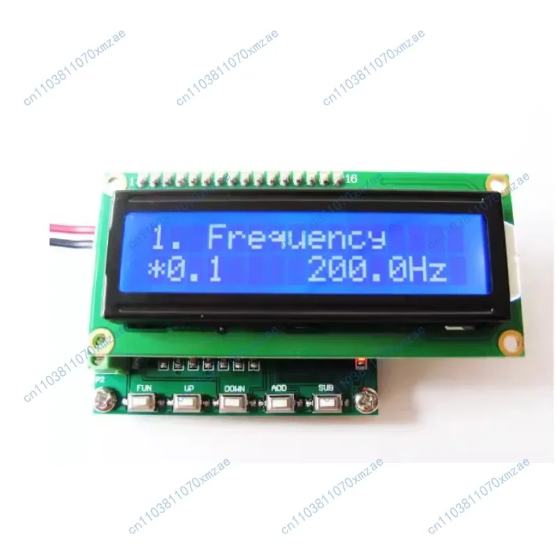 Three-phase sine wave generator, phase adjustable from 0 to 360 degrees, 0.1 to 2000 Hz